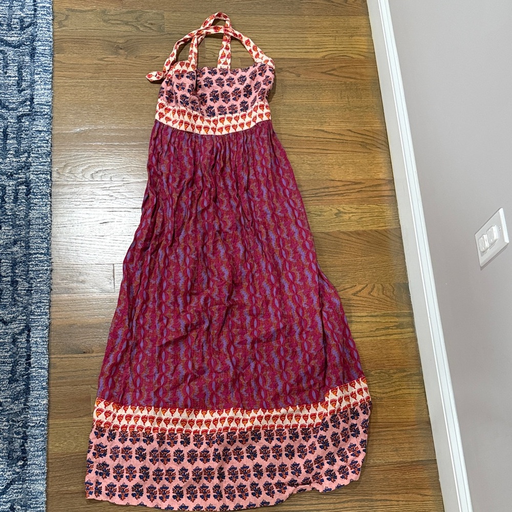 Faherty Pink and Red Maxi Dress
